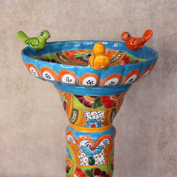 Talavera Mexican Pottery BIRD BATH