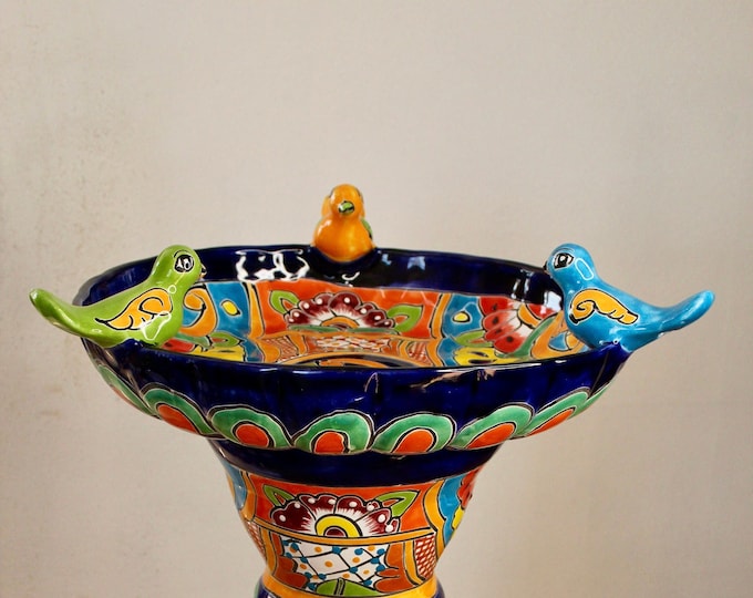 Talavera Mexican Pottery BIRD BATH Etsy