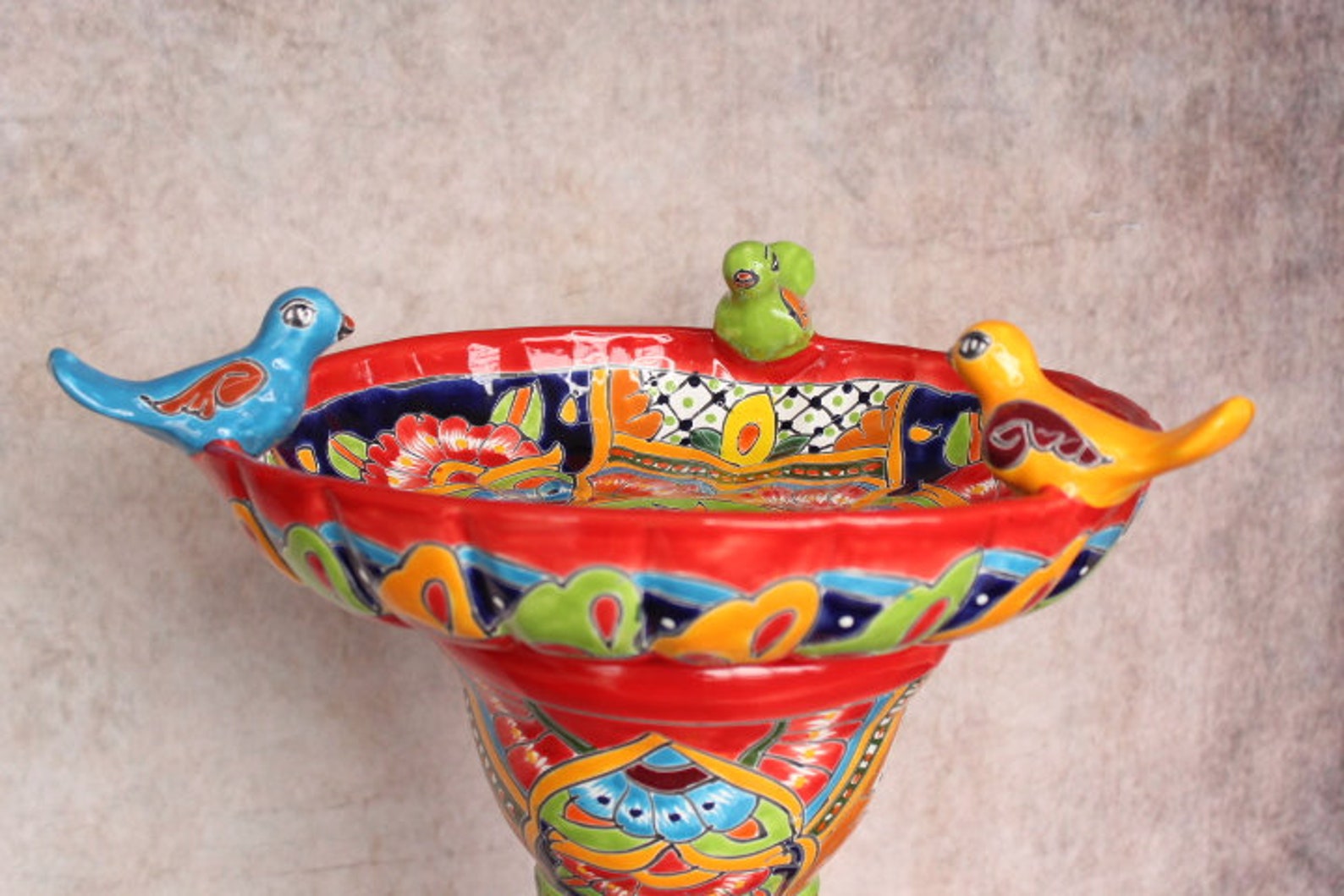Talavera Mexican Pottery BIRD BATH Etsy Israel
