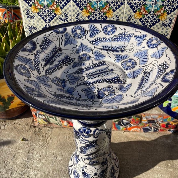 Biggest  Talavera Mexican Pottery BIRD  BATH