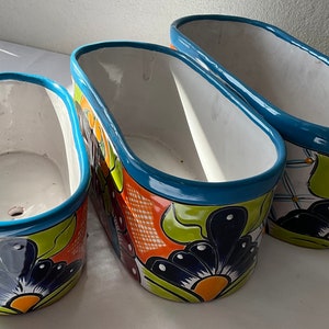 3 Talavera flower pots