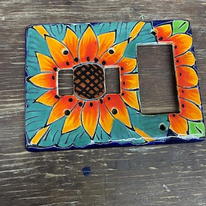 1 Mexican Talavera Pottery wall art  &quot; X &quot; light switch 4 toggle