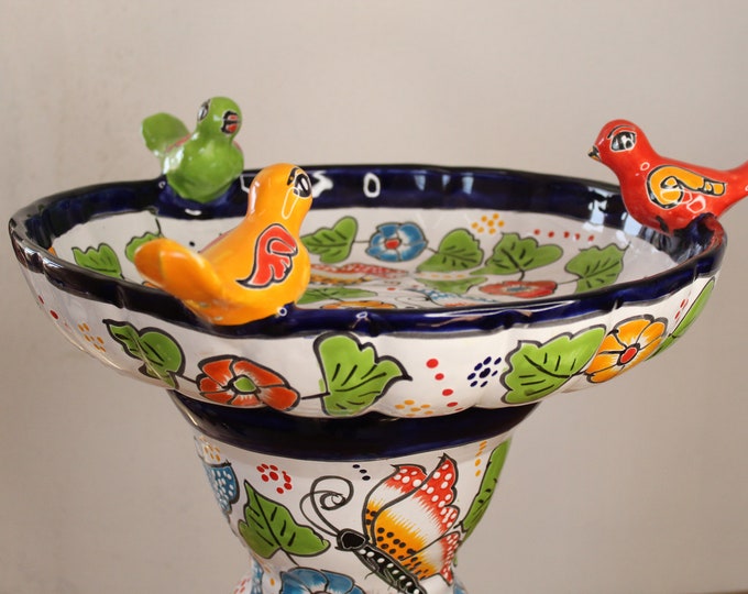 Talavera Mexican Pottery BIRD BATH Etsy
