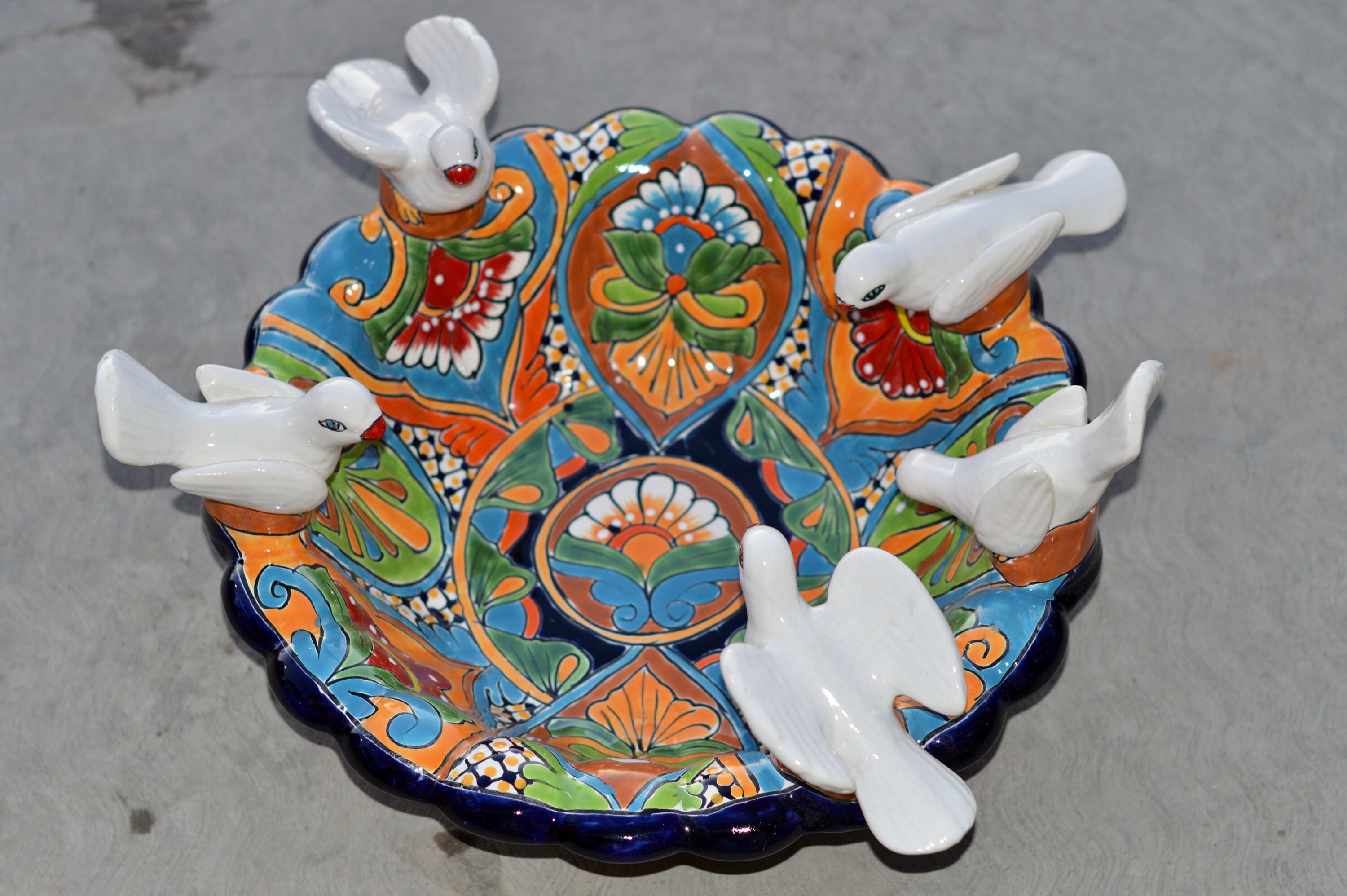 Talavera Mexican Pottery BIRD BATH Etsy