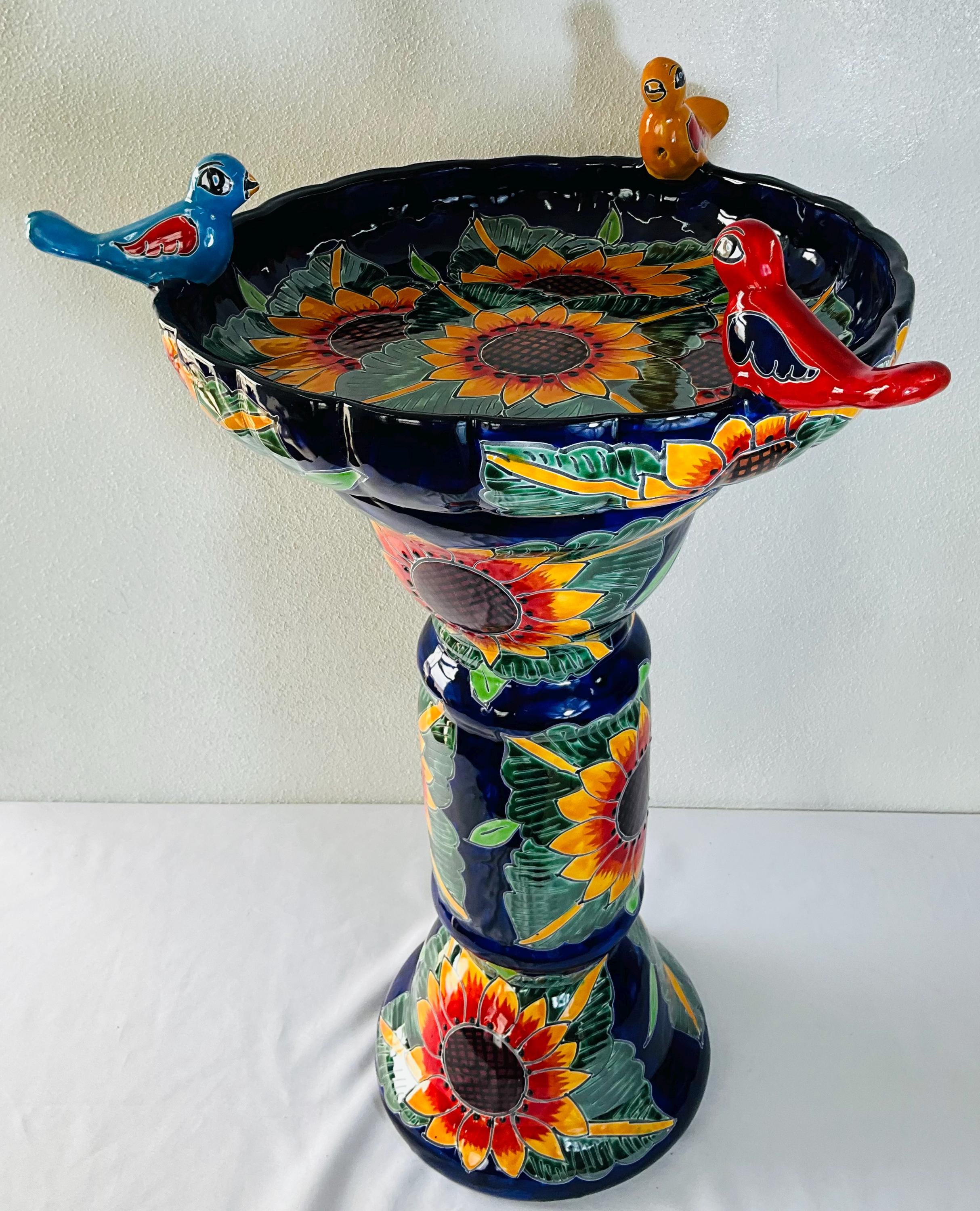 タラベラメキシコ陶器バードバス - Etsy 日本