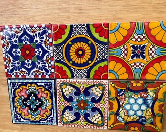 12 Mexican tiles mixed 4x4"