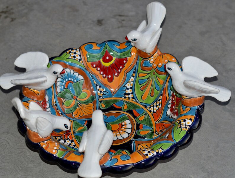 Talavera Mexican Pottery BIRD BATH Etsy