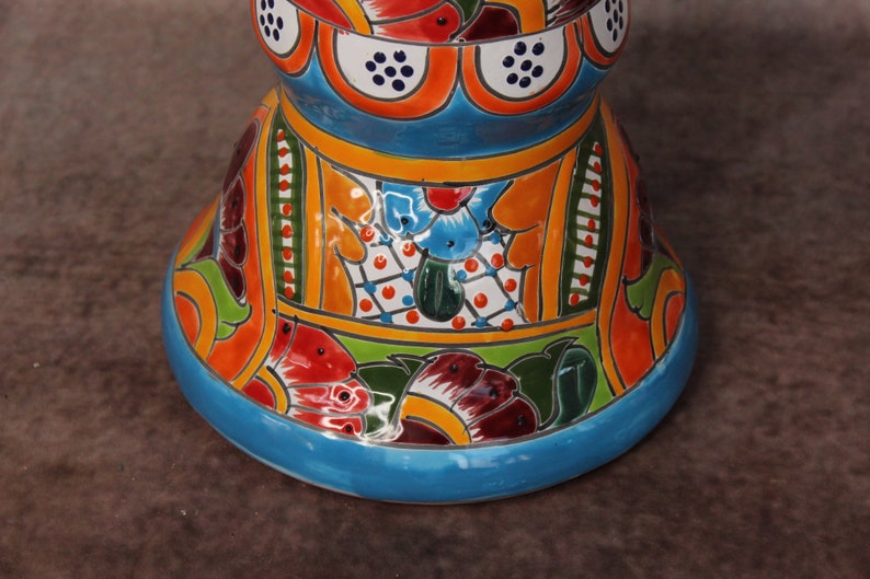 Talavera Mexican Pottery BIRD BATH zdjęcie 8