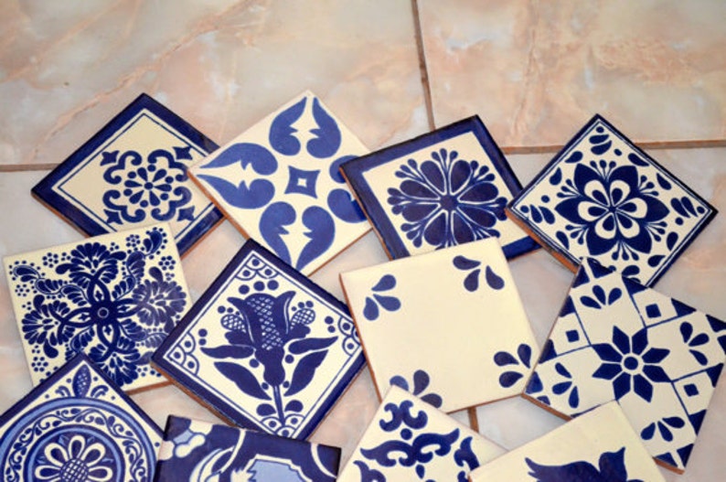12 Mexican Talavera Tile Mix 4x4 Etsy Australia