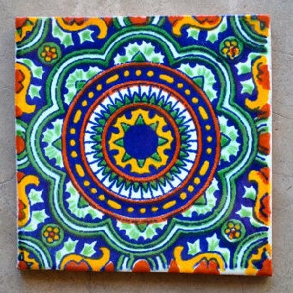 48 Mexican Talavera Tile  4x4 "