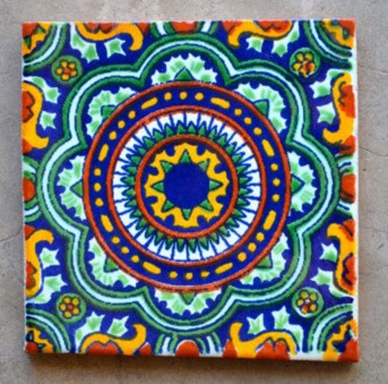 48 Mexican Talavera Tile 4x4 Etsy