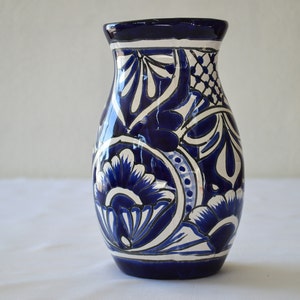 Elegant blue talavera vase