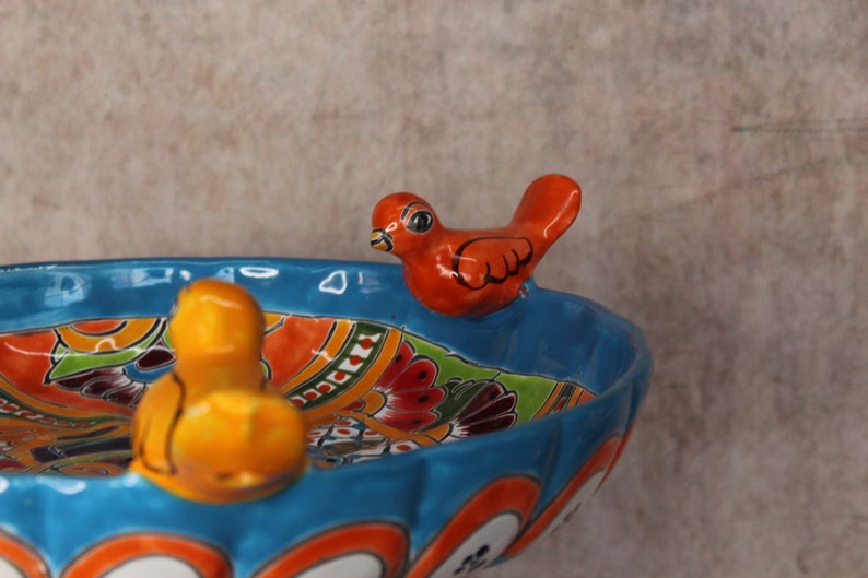 Talavera Mexican Pottery BIRD BATH zdjęcie 5