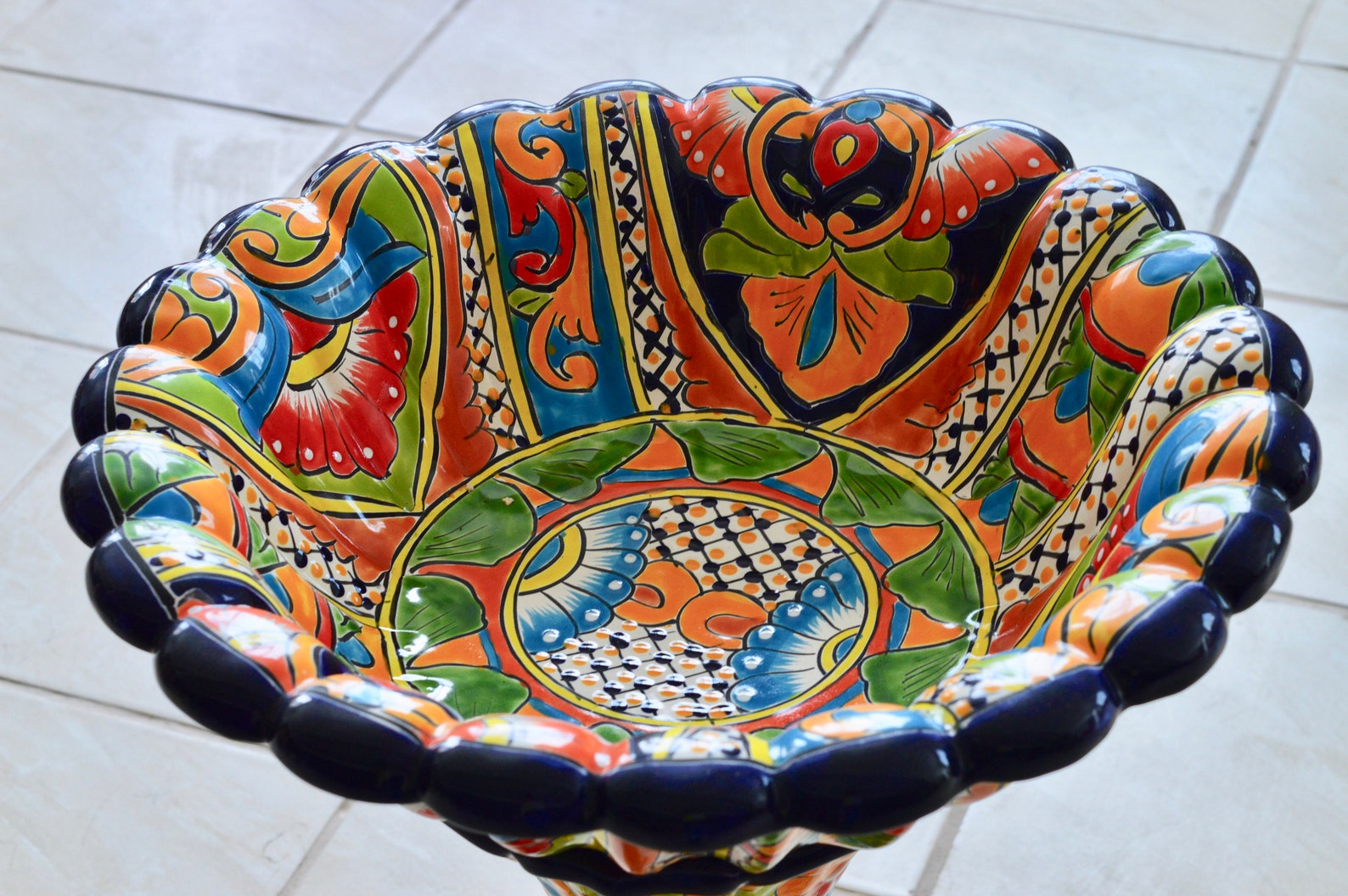 Talavera Mexican Pottery BIRD BATH Etsy