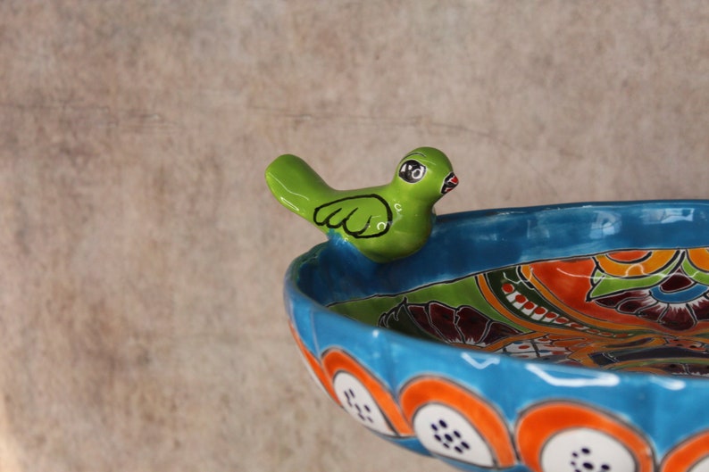 Talavera Mexican Pottery BIRD BATH zdjęcie 4