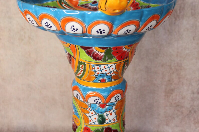 Talavera Mexican Pottery BIRD BATH zdjęcie 7