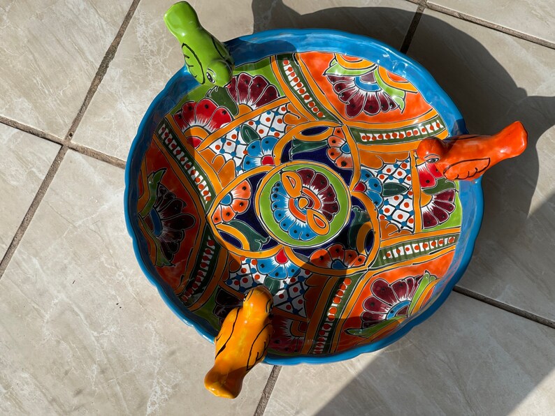 Talavera Mexican Pottery BIRD BATH zdjęcie 9