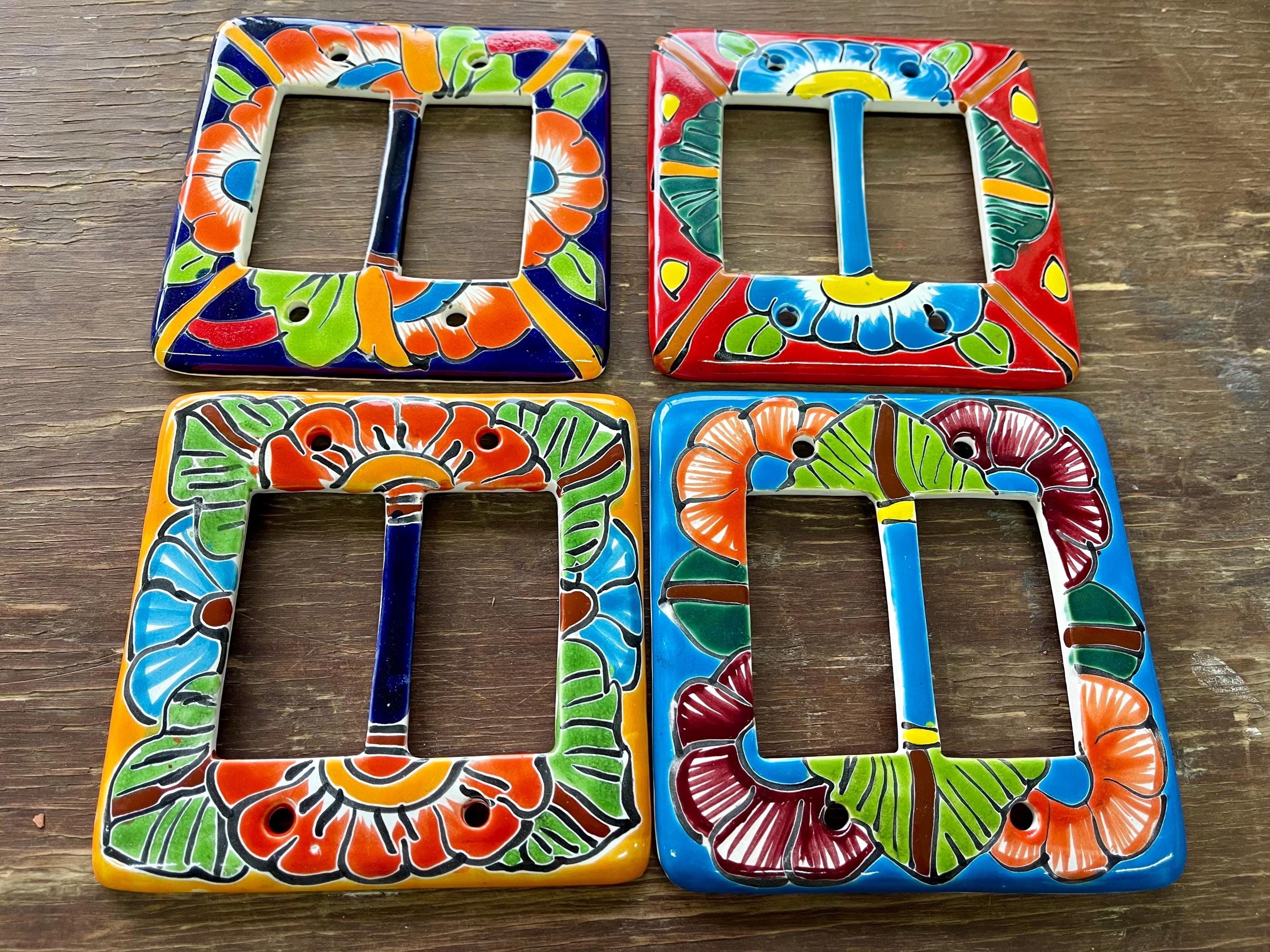 Hand Painted Mexican Talavera Pottery Double Light Switch Cover - Etsy
