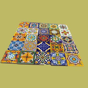 25 Mexican Talavera Tile mix 4x4"