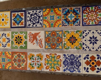 24 Mexican Talavera Tile mix 4x4"