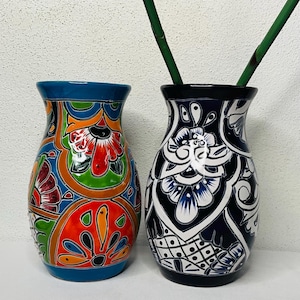 Elegant blue talavera vase