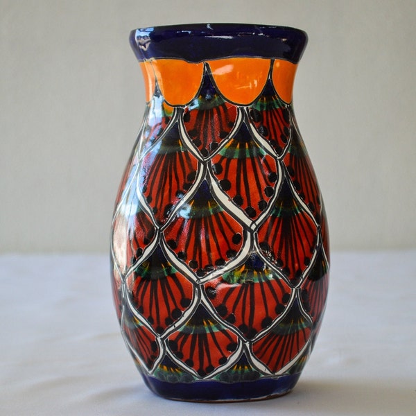 Elegant blue talavera vase