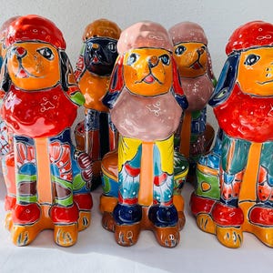 Hand-Painted Talavera Dog: Exclusive Design