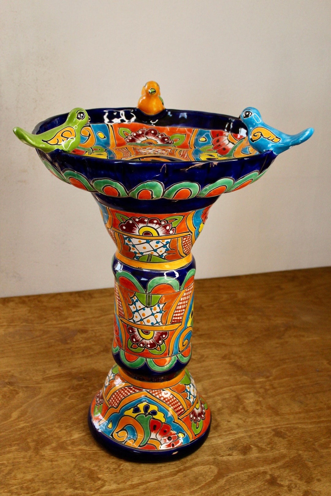 Talavera Mexican Pottery BIRD BATH Etsy