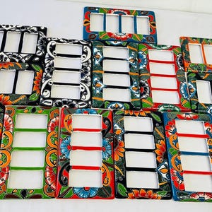 1 Talavera Keramik Wandkunst.  Lichtschalter VIERFACH Knebel