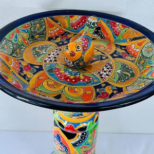 Biggest  Talavera Mexican Pottery BIRD  BATH