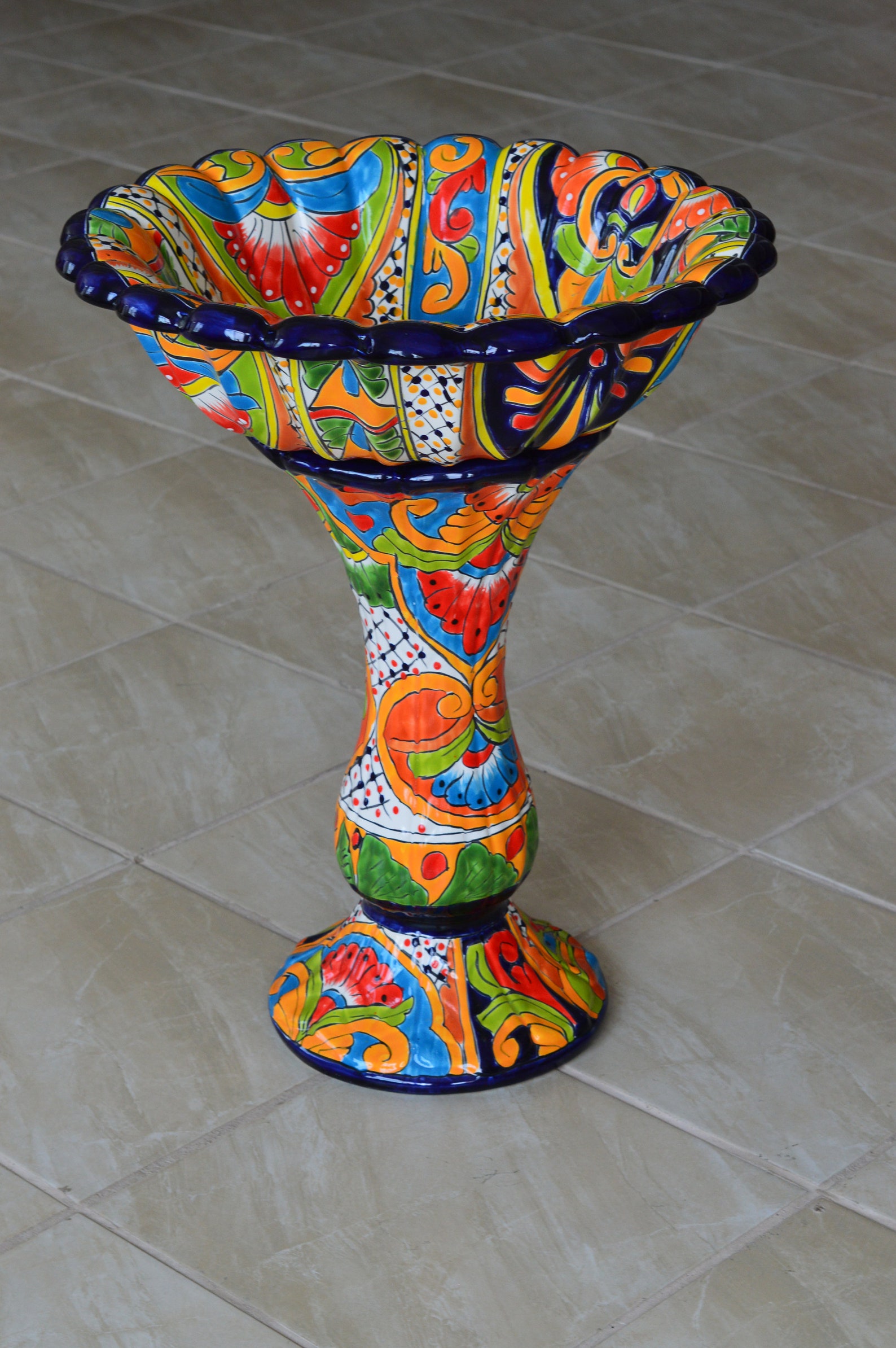 Talavera Mexican Pottery BIRD BATH | Etsy