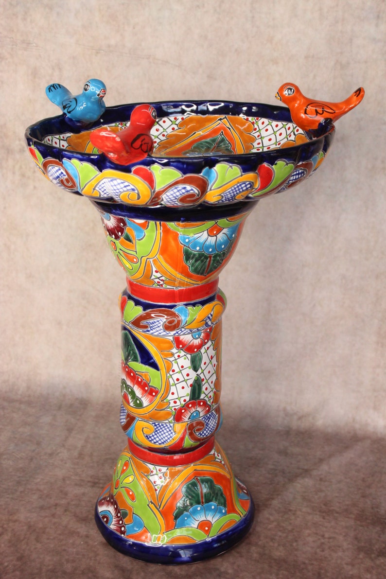 Talavera Mexican Pottery BIRD BATH Etsy