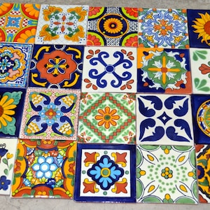100 Mexican Talavera Tile mix 4x4&quot;