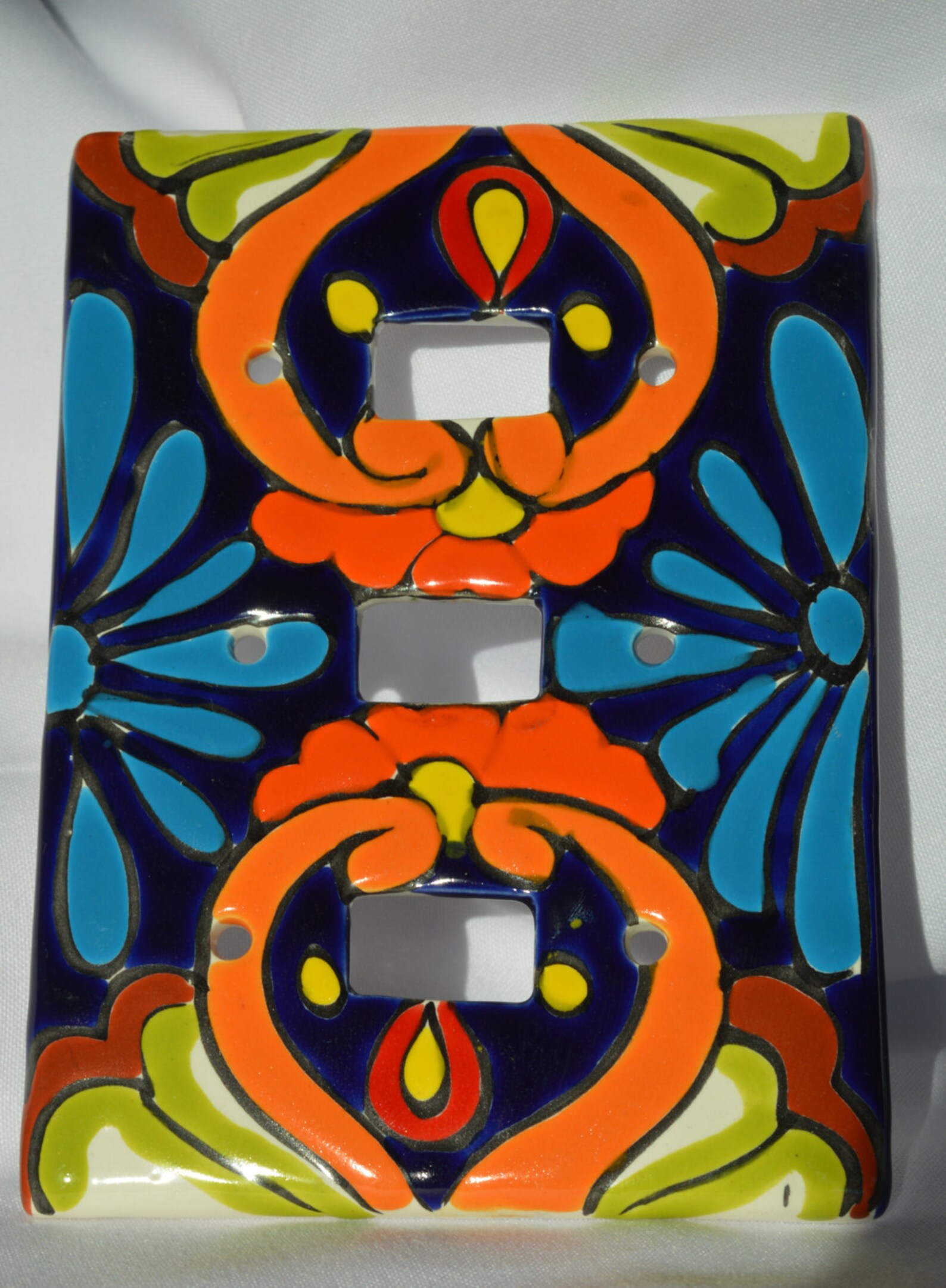 3 Mexican Talavera Pottery Wall Art X Light Etsy