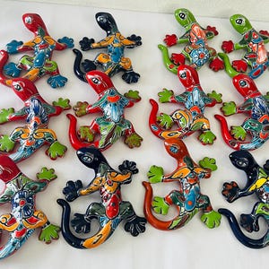 4 Pequeños lagartijas de talavera
