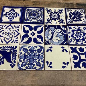 12 Mexican Talavera Tile mix 4x4&quot;