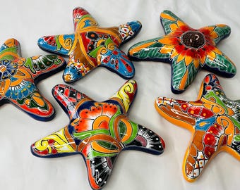 Mexican Star Talavera Ceramic Pottery Mexico Wall Art Folk Art Hanging