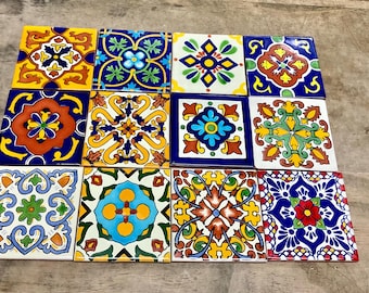 48 Mexican Talavera Tile mix 4x4 "
