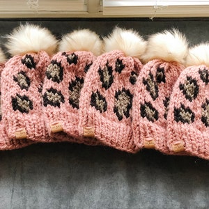 Wild at Heart Beanie Knitting PATTERN, Leopard Print Knit Beanie Pattern, Leopard Print, Adult Size image 6