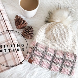 Plaid Brim Beanie KNITTING PATTERN *PDF/Digital Download Only*