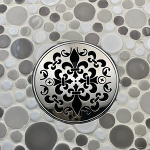 Round Shower Drain | Replacement for Kohler K-9135 | Mon Fleur by Designer Drains
