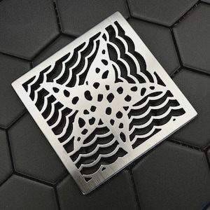 Square Shower Drain - Star Fish | Ebbe Replacement by Designer Drains