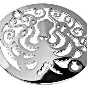 3.25 Round Shower Drain Cover, Octopus Design