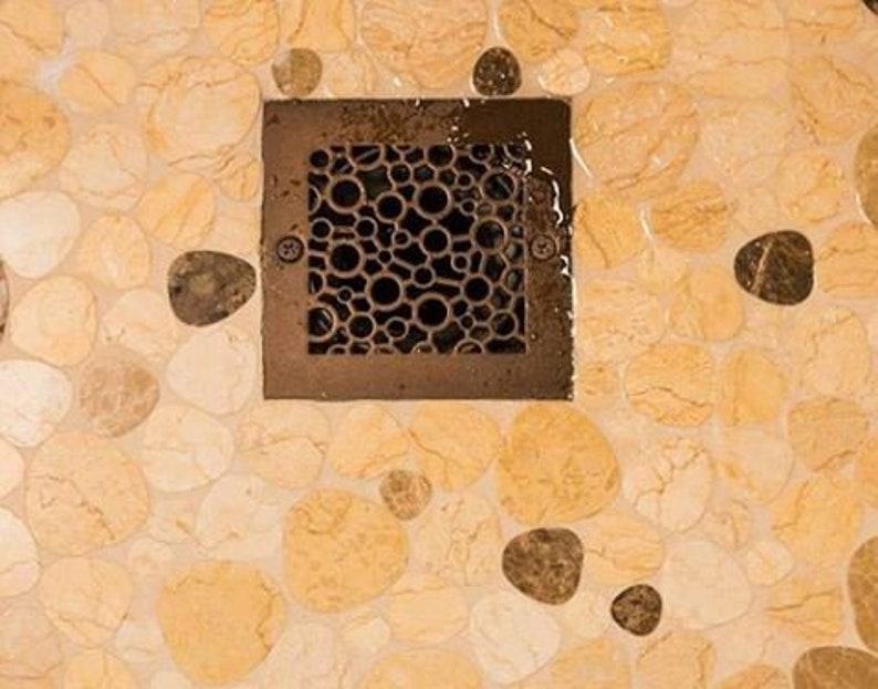 4 Inch Square Shower Drain Cover Bubbles by Designer Drains Etsy