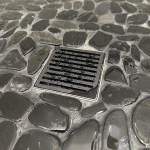 Shower Drain Cover, Square Replacement for Schluter-Kerdi, Modern Verticals Design, Bathroom Decor