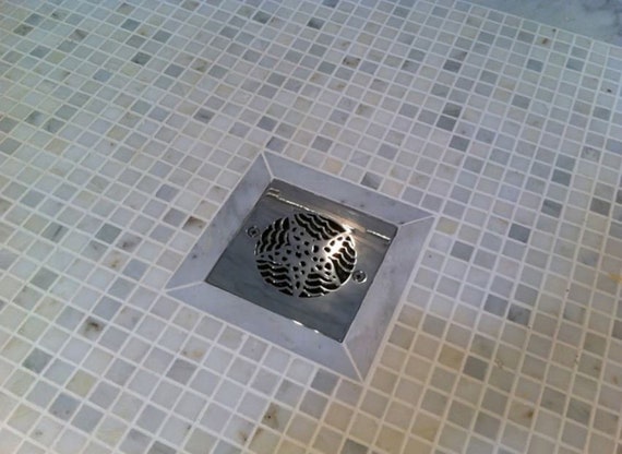 Bathroom 4" Square Oil Rubbed Bronze Fish Carved Waste Floor Drain For Shower 