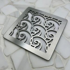 Square Shower Drain - Oceanus Waves | Ebbe Replacement by Designer Drains