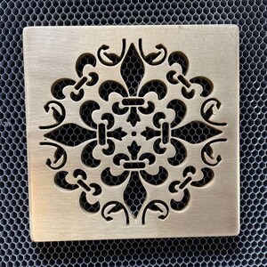 Fleur De Lis Shower Drain Cover - 3.75" Square Stainless Steel Ebbe Replacement