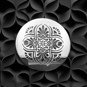 Round Shower Drain Cover, 4.25 Inch Round, Greek Anthemion Design
