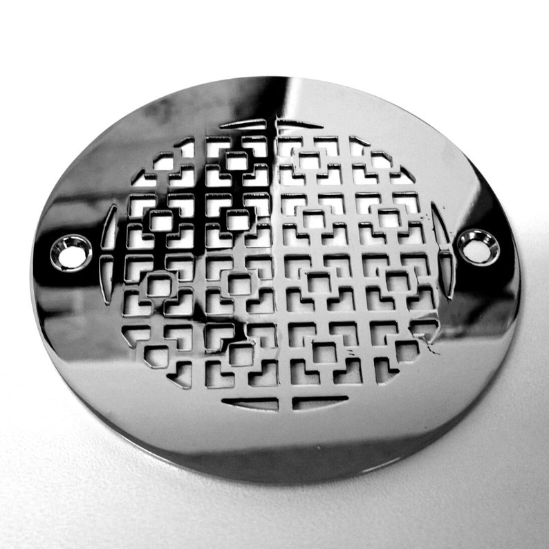 4 Inch Round Shower Drain Geometric No. 1 by Designer Drains Etsy